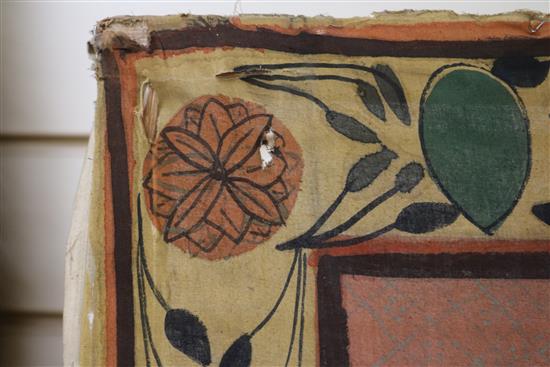 A large Indian painted wall hanging H.182cm, W.253cm